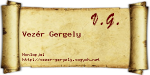 Vezér Gergely névjegykártya